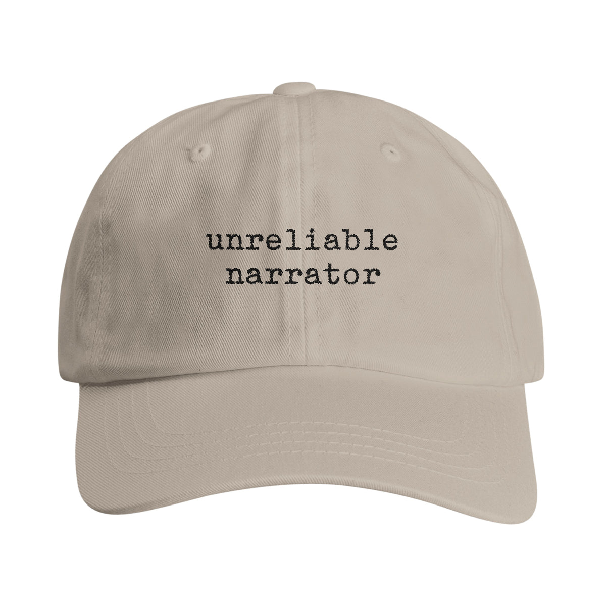 Unreliable Narrator Embroidered Baseball Cap – Literary Charm for Book Lovers
